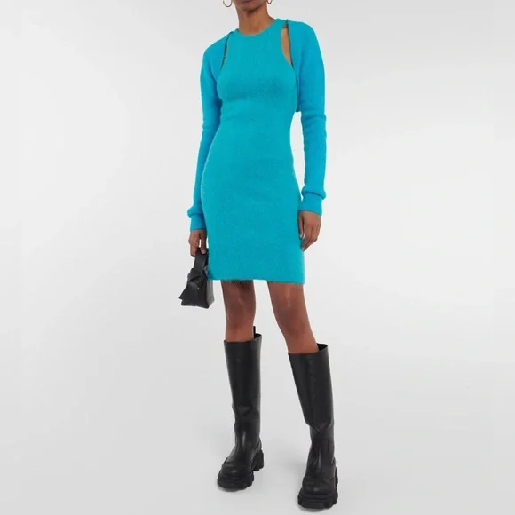 GANNI Alpaca and wool-blend minidress GANNI Alpaca and wool-blend minidress